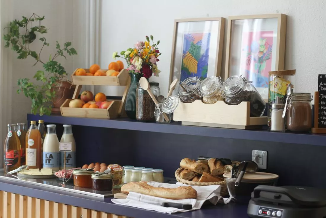 Buffet Petit Déjeuner Slo hostel Lyon Saxe